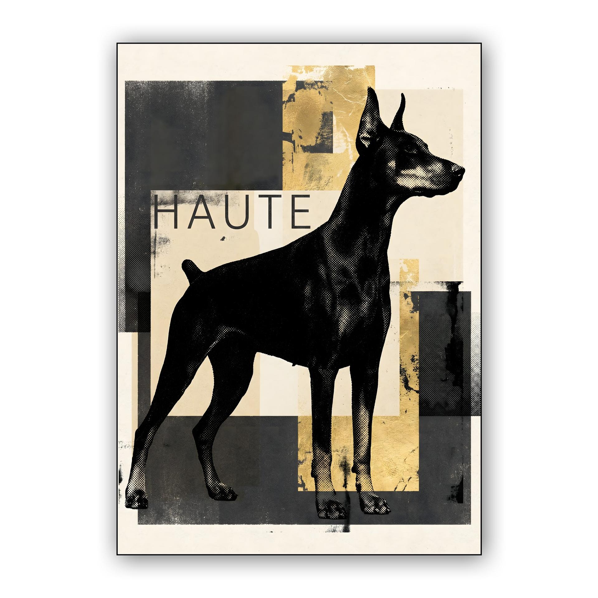 Haute Doberman: Modern Mixed Media Portrait