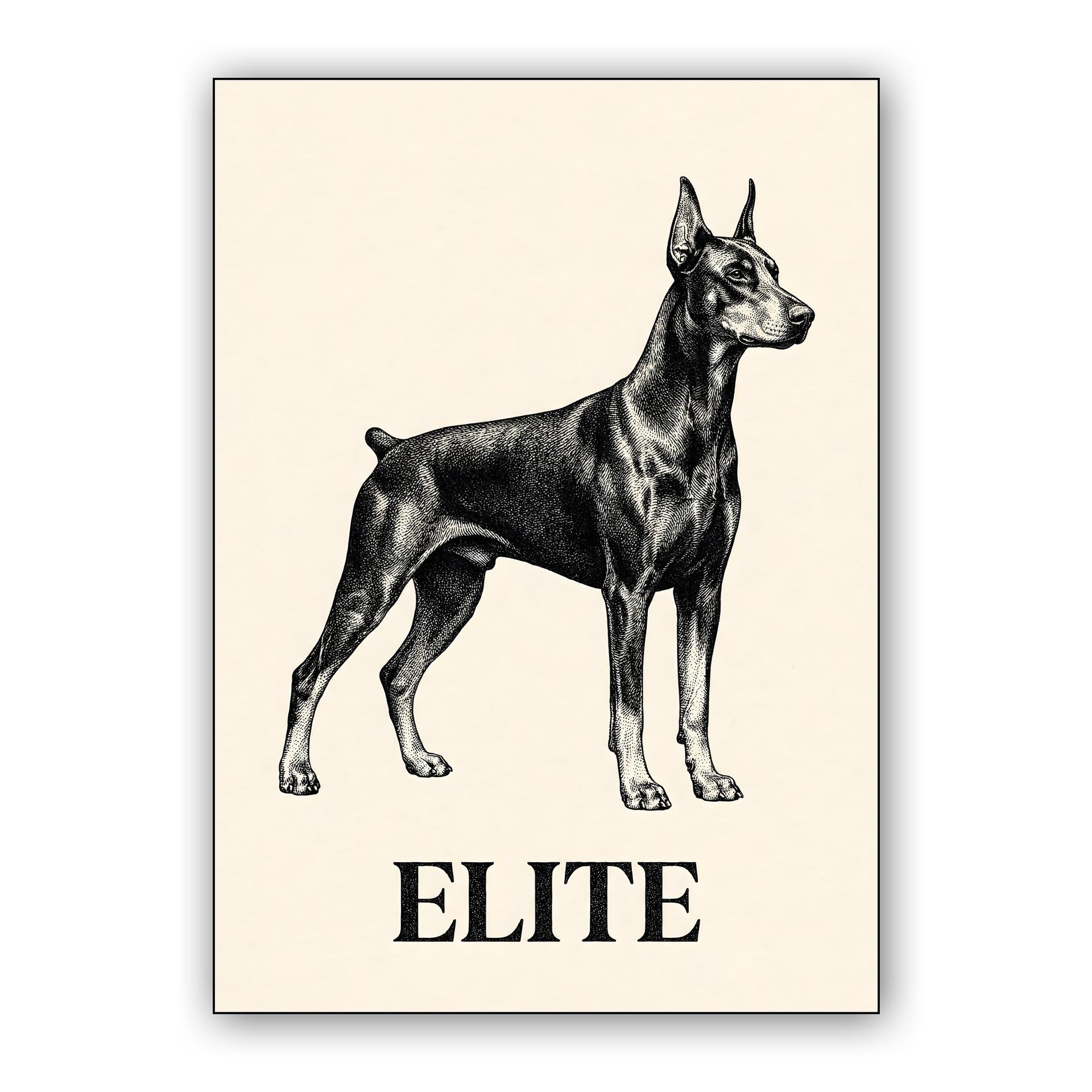 Elite Doberman: Vintage Engraving