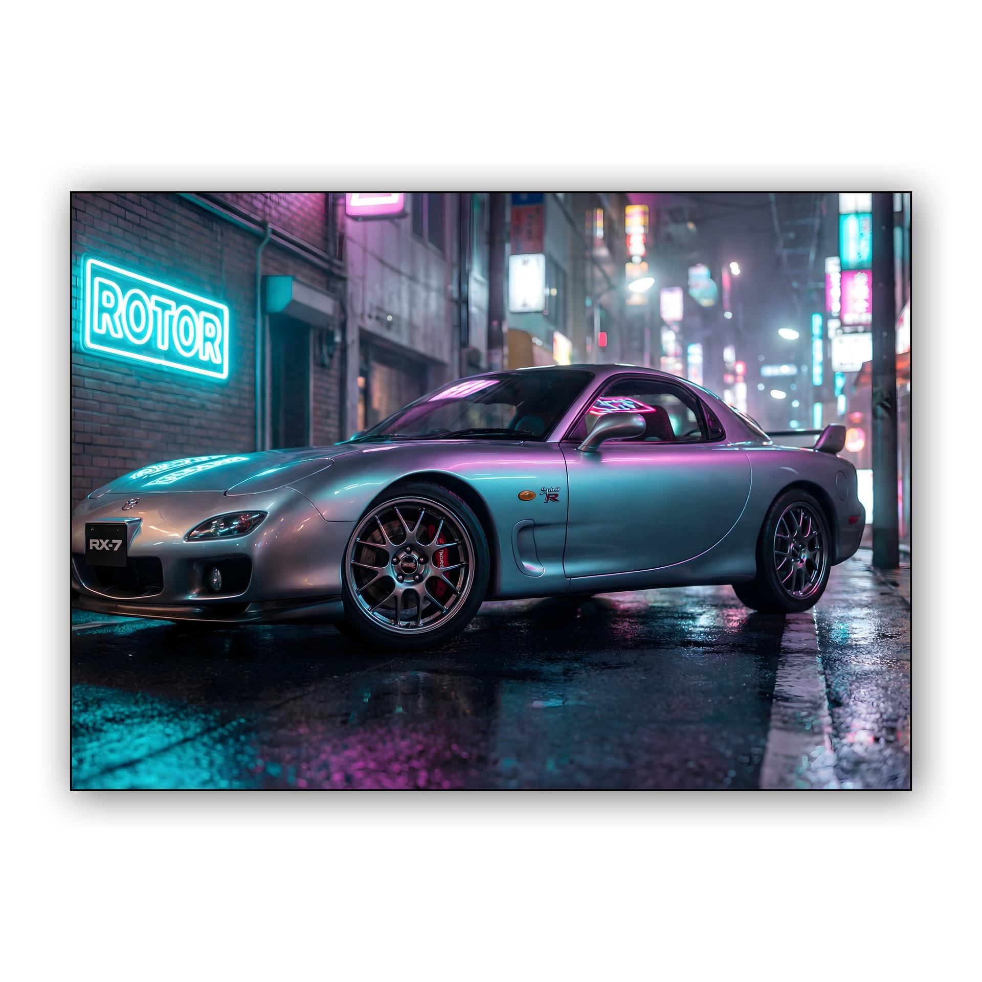 Neon Rotor: RX-7 Spirit R in Cyberpunk Tokyo