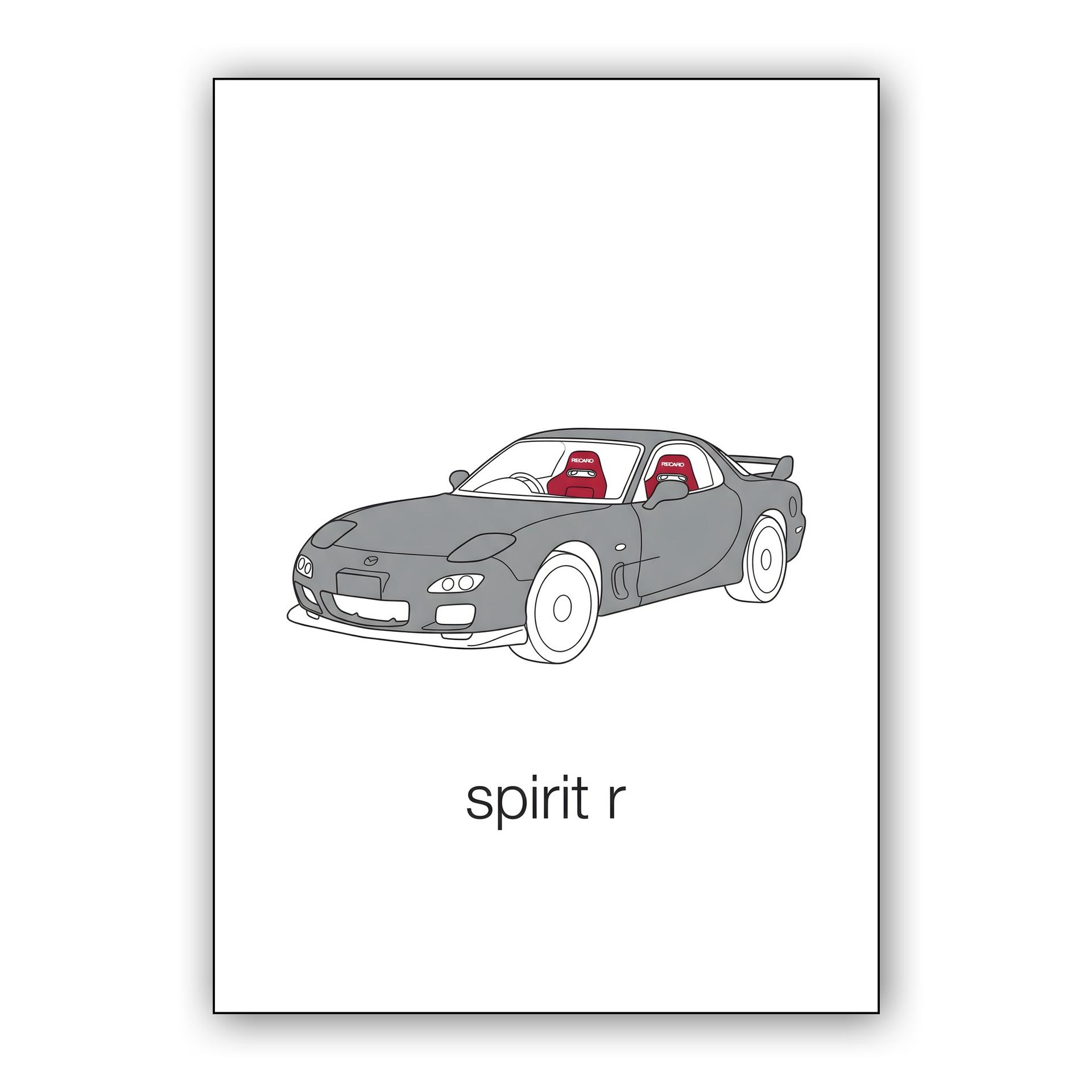 Spirit R: Minimalist Mazda RX-7 Illustration