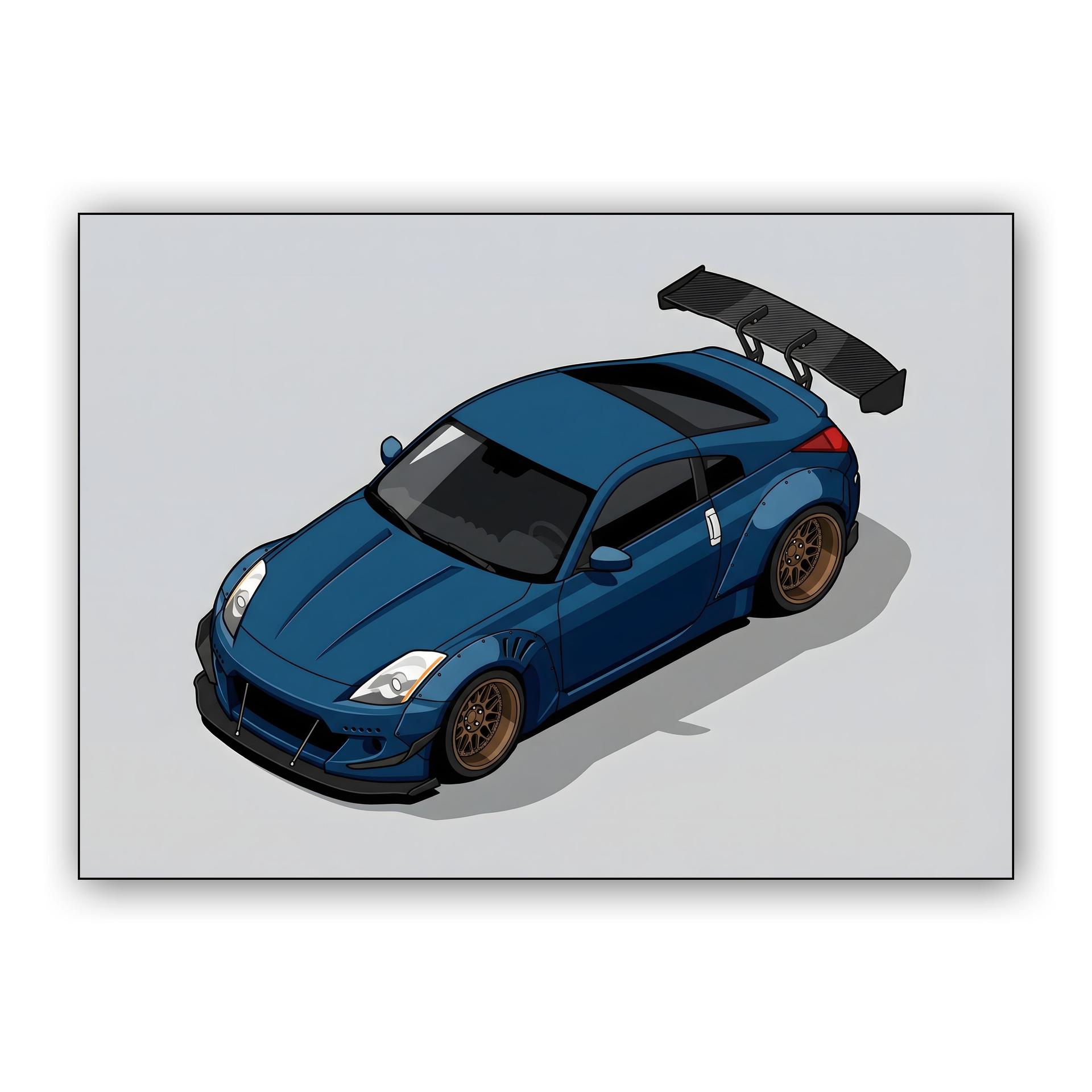 Z33 Widebody: Isometric Blue Sentinel