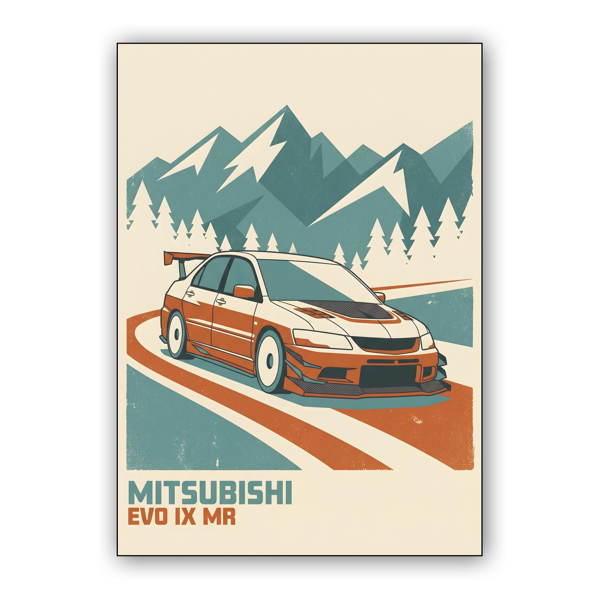 Evo IX MR: Touge Legend Vintage Poster