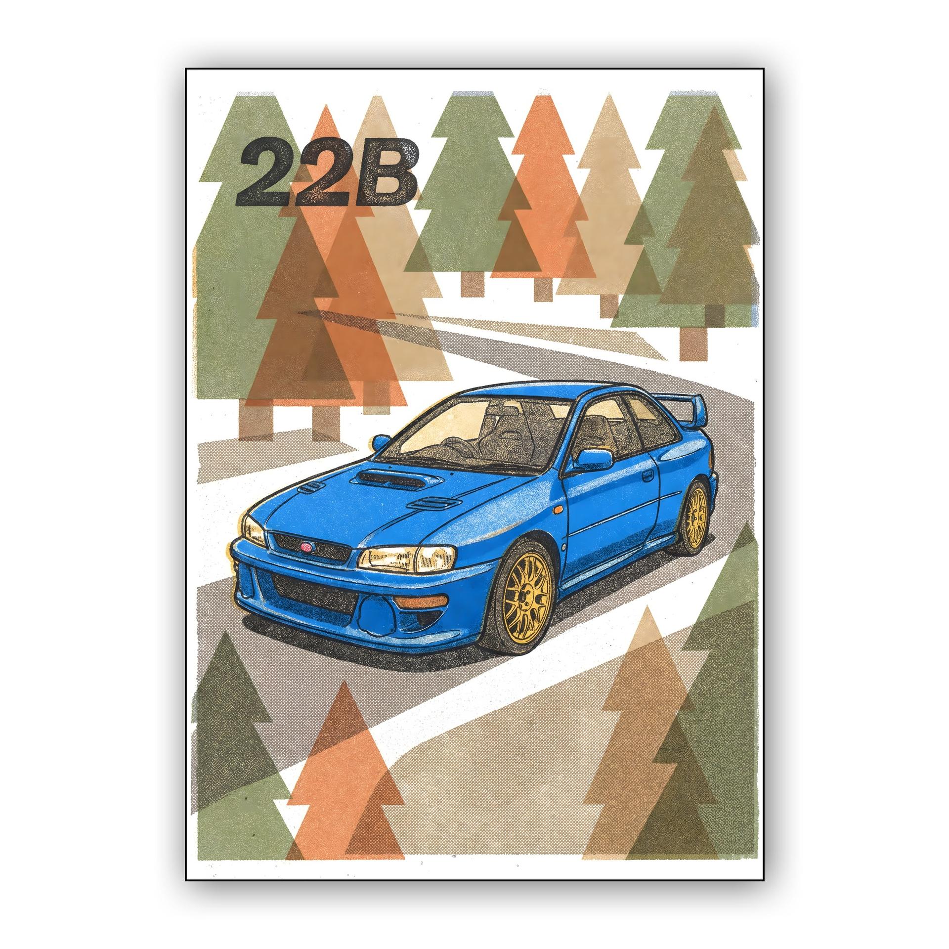 22B Forest Run: Textured Rally Illustration