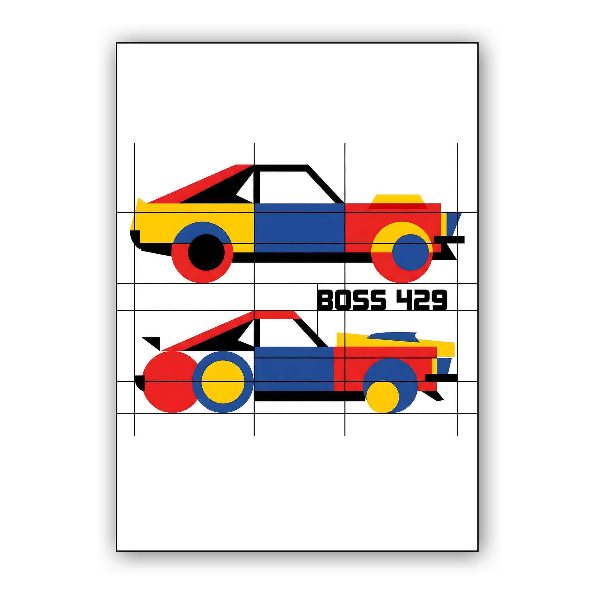 Mustang Boss 429 De Stijl Composition