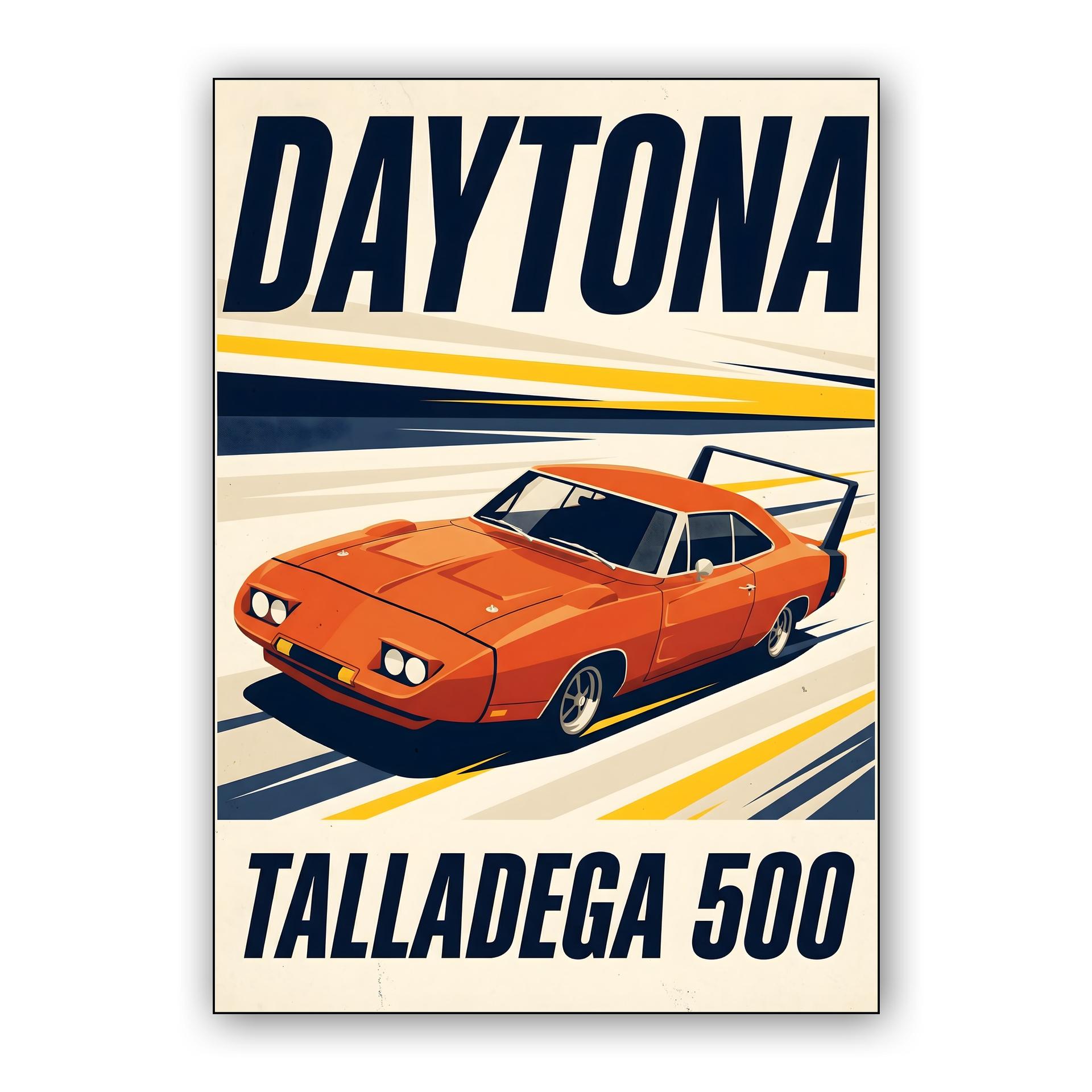 Dodge Charger Daytona: Talladega 500 Vintage Racing Poster
