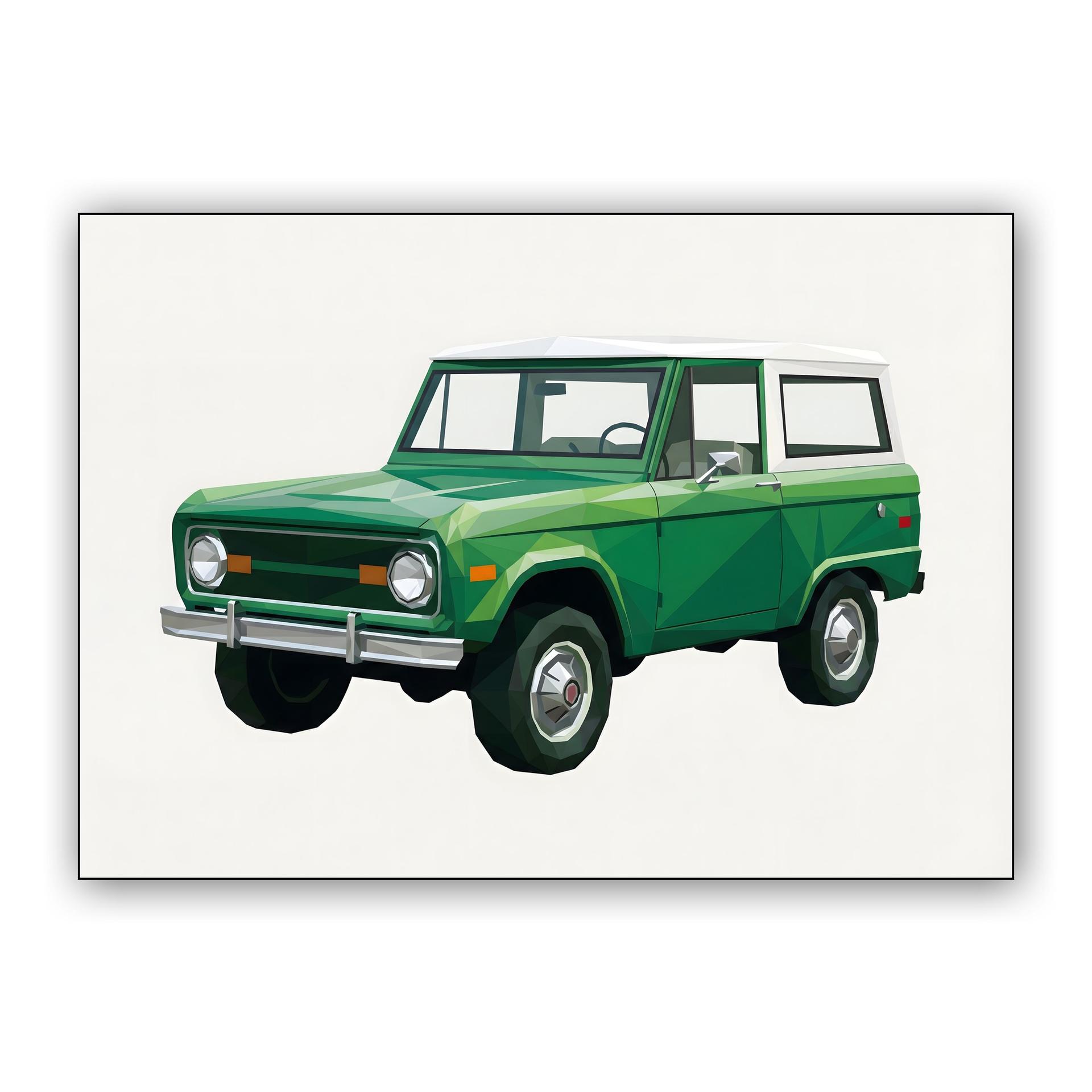 First Gen Ford Bronco Low Poly Illustration