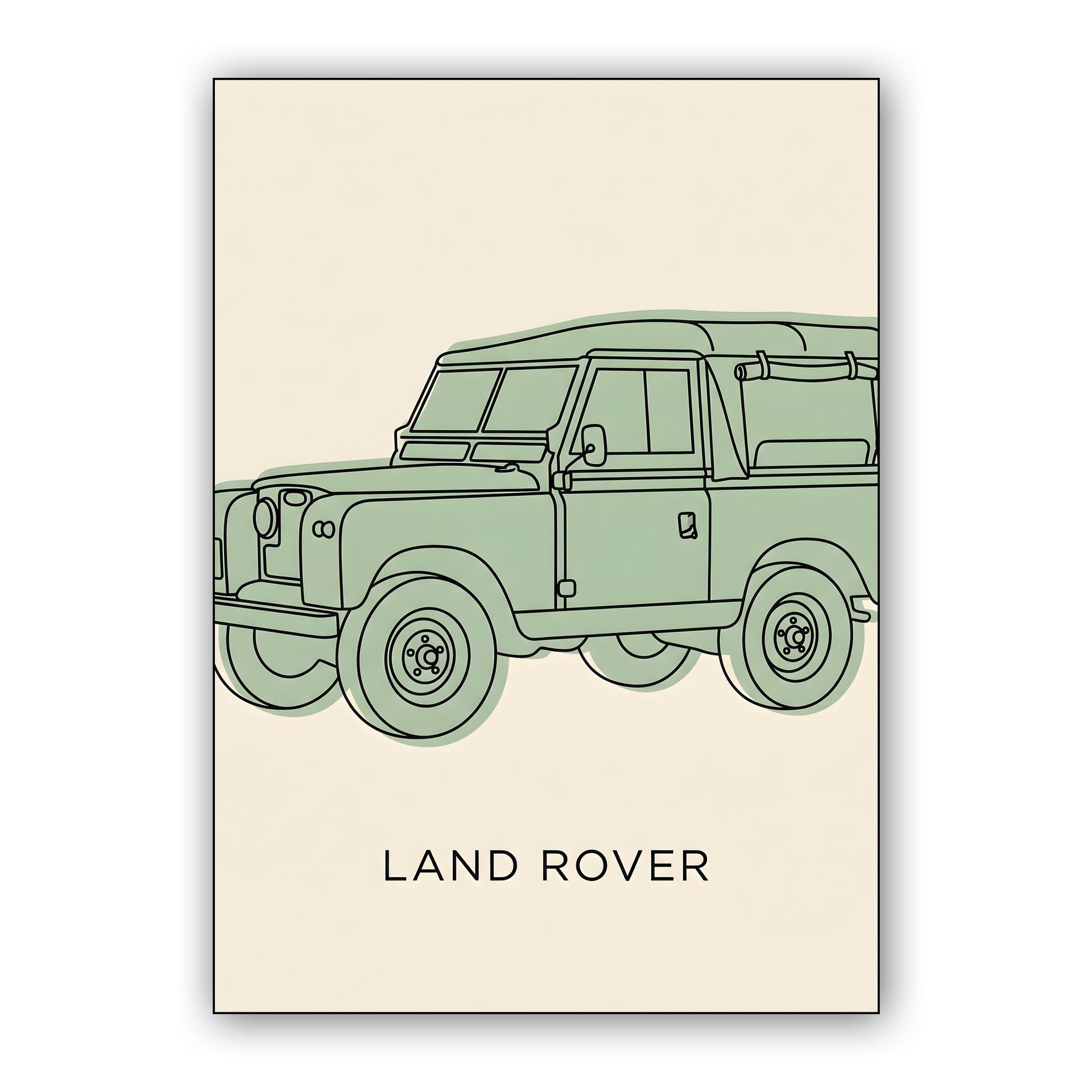 Land Rover Series IIA: Minimalist Line Art