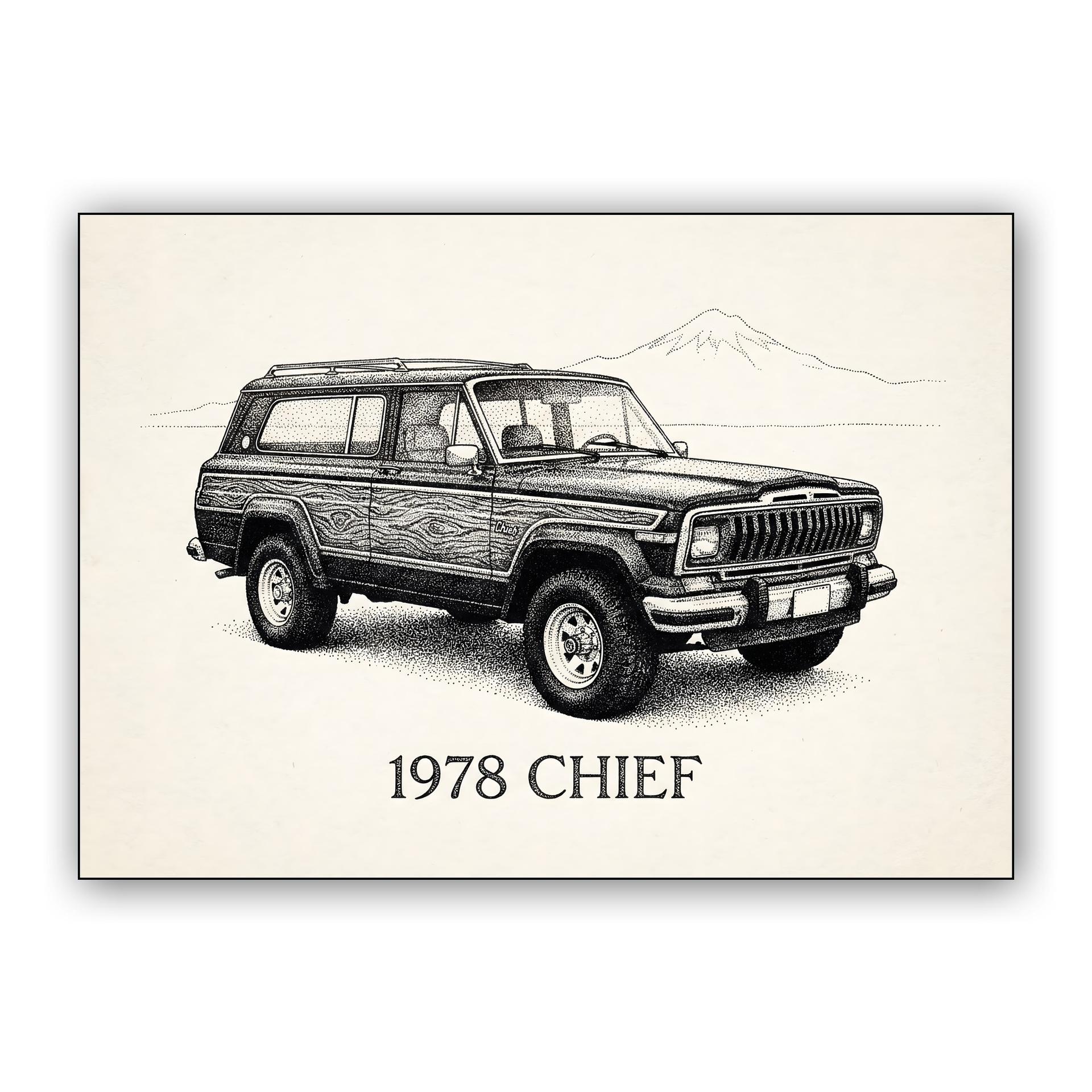 1978 Jeep Cherokee Chief: Stippled 4x4 Portrait