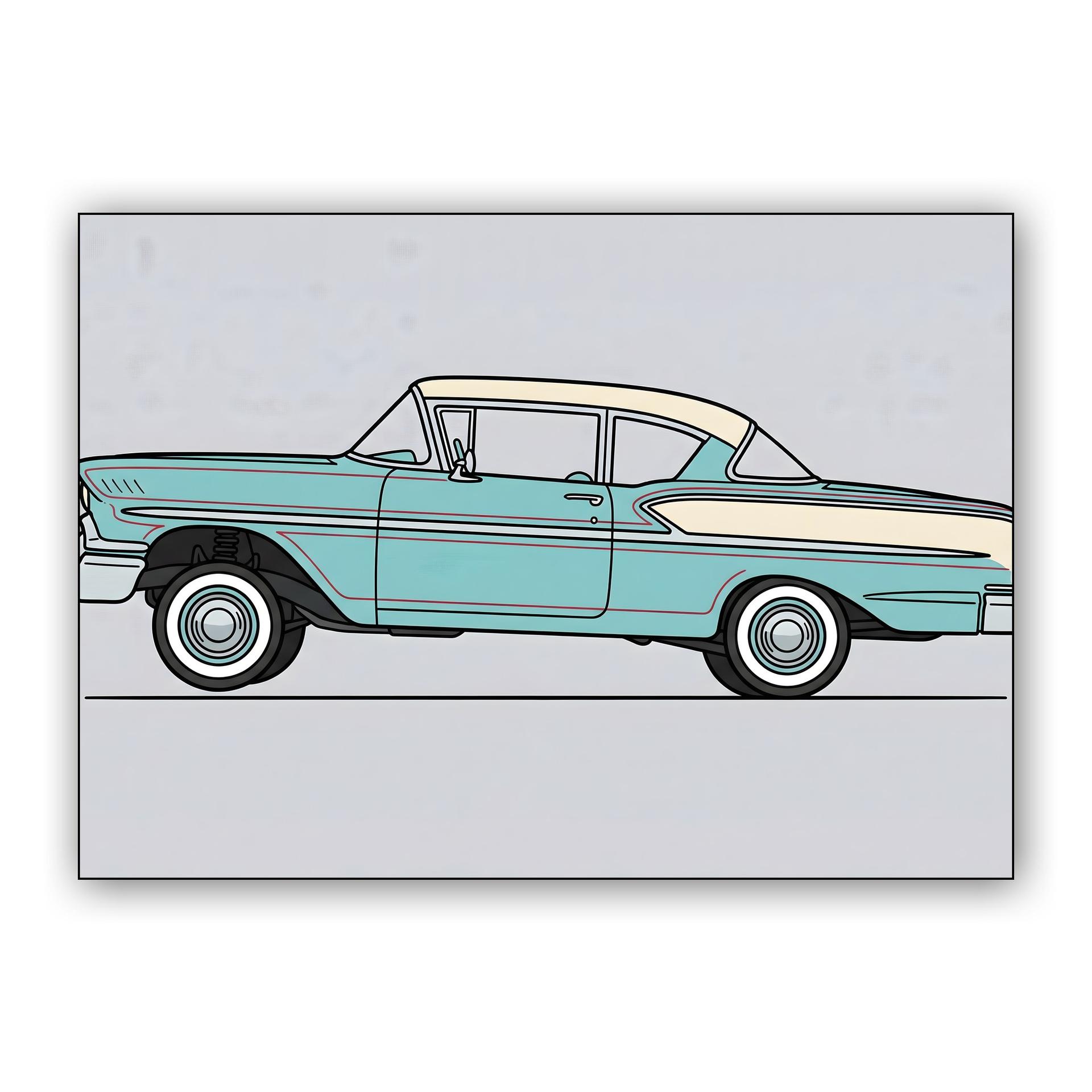 Teal '58 Biscayne Flat Art