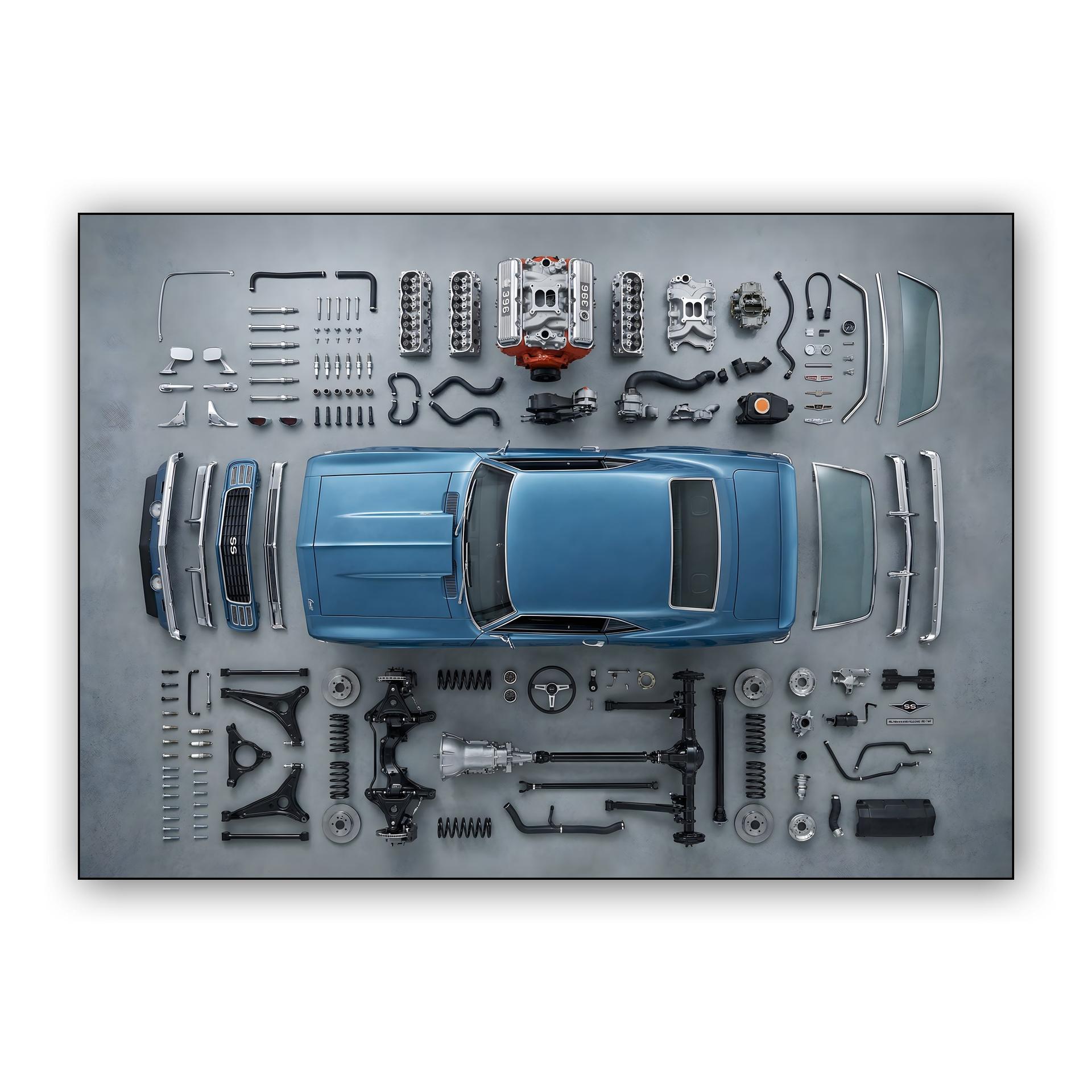 Camaro SS 396 Knolling Component Study