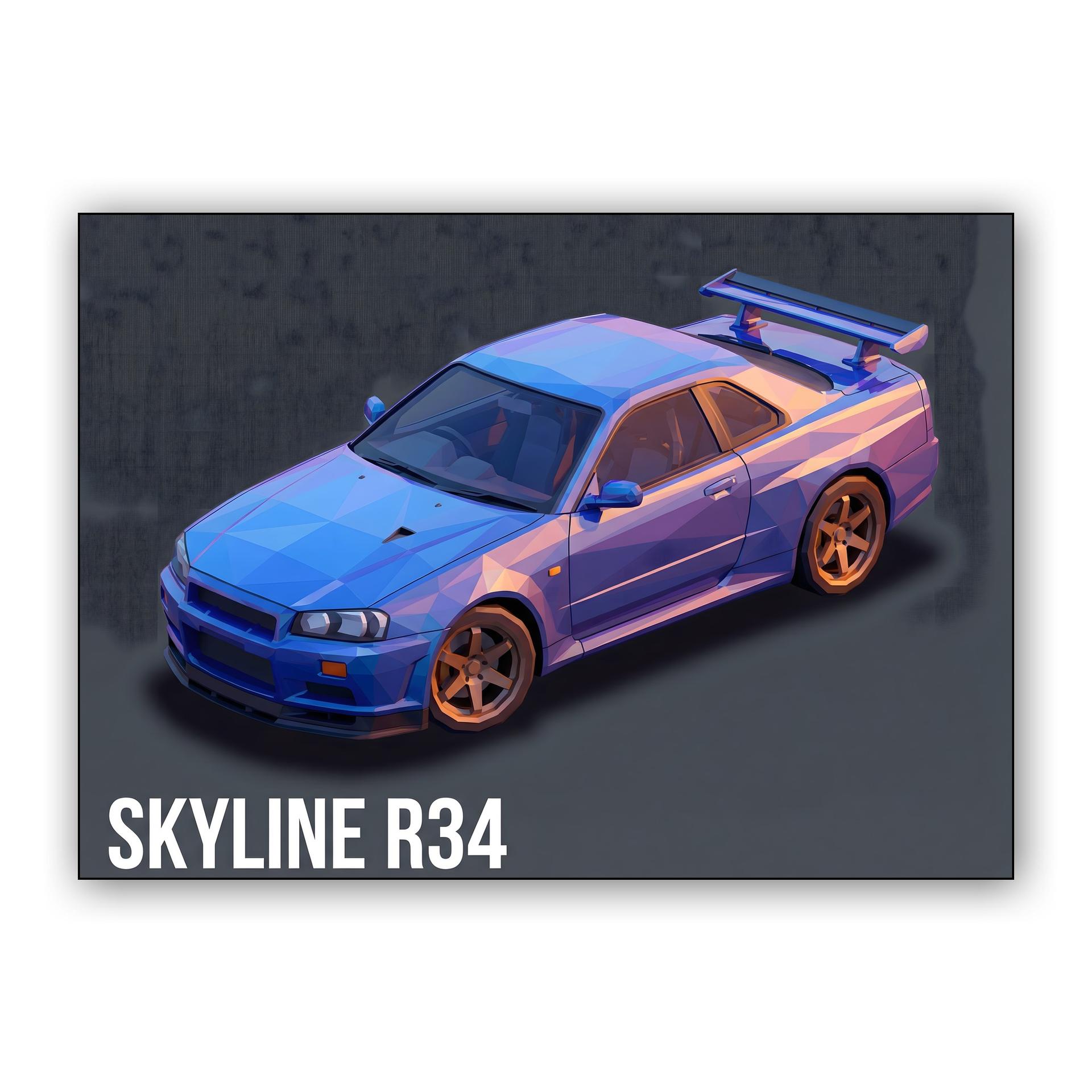 Skyline R34 Low Poly Geometric Edition