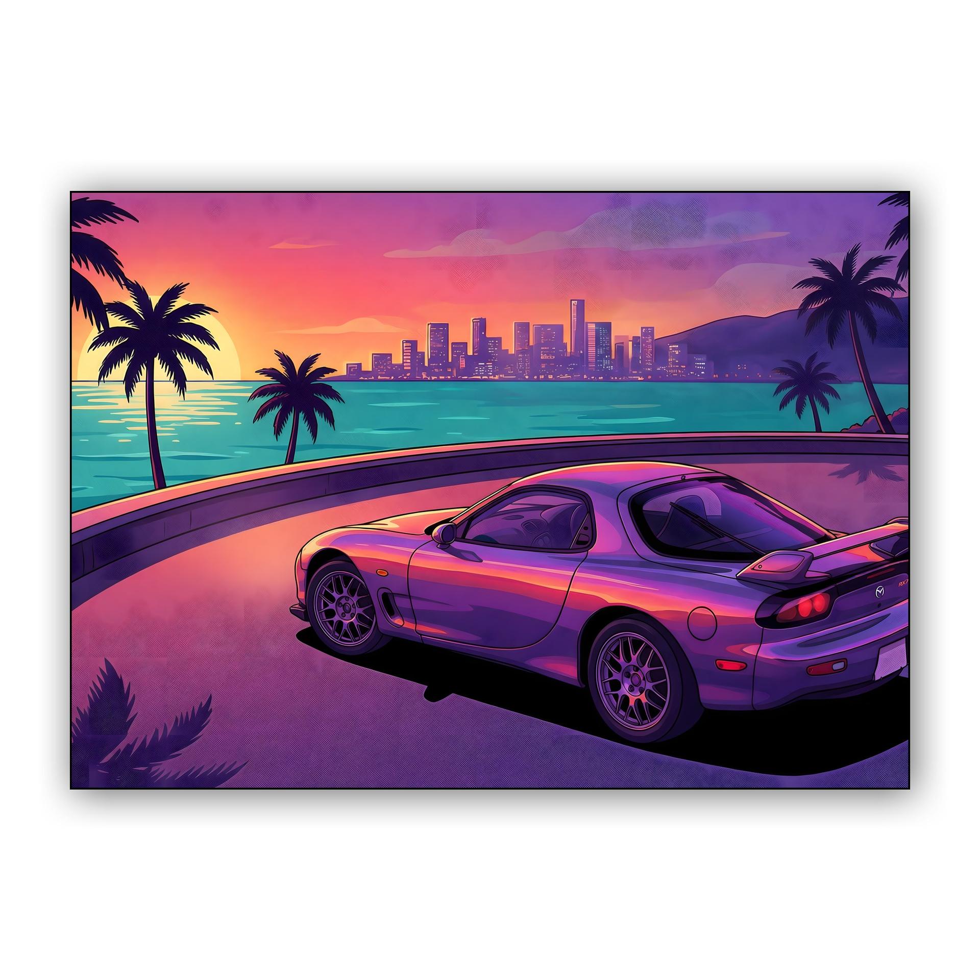 Mazda RX-7 FD Synthwave Sunset Drive