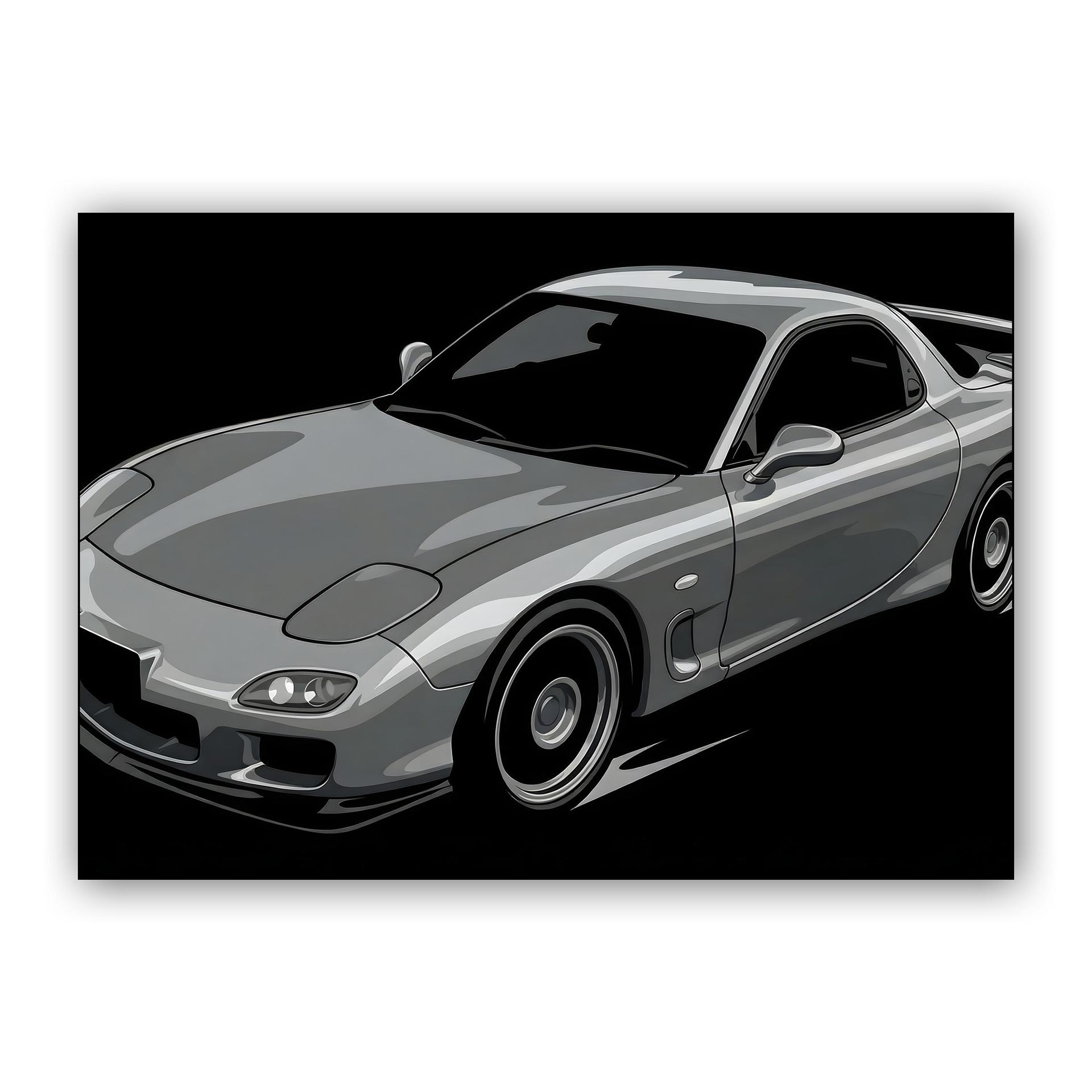 Mazda RX-7 FD Silver Vector Study