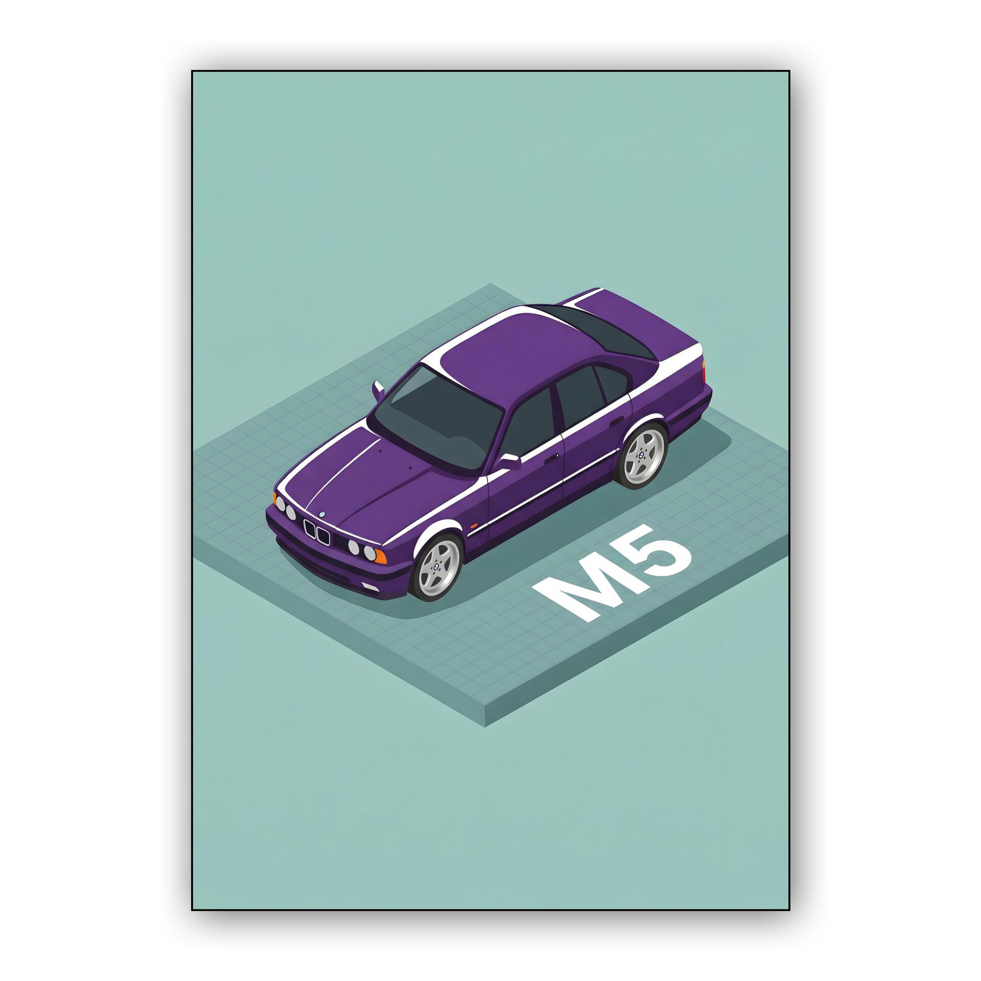 BMW E34 M5 Isometric Technical Illustration