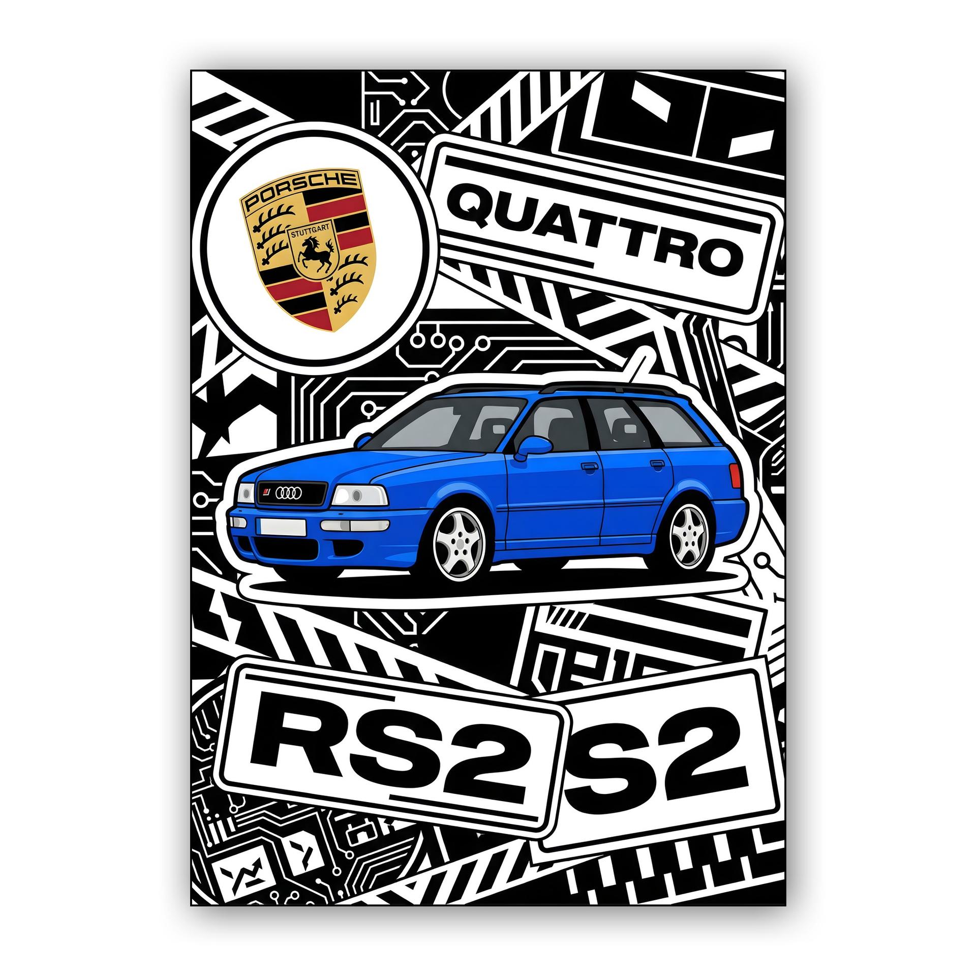 Audi RS2 Avant: Nogaro Blue Sticker Bomb Edition