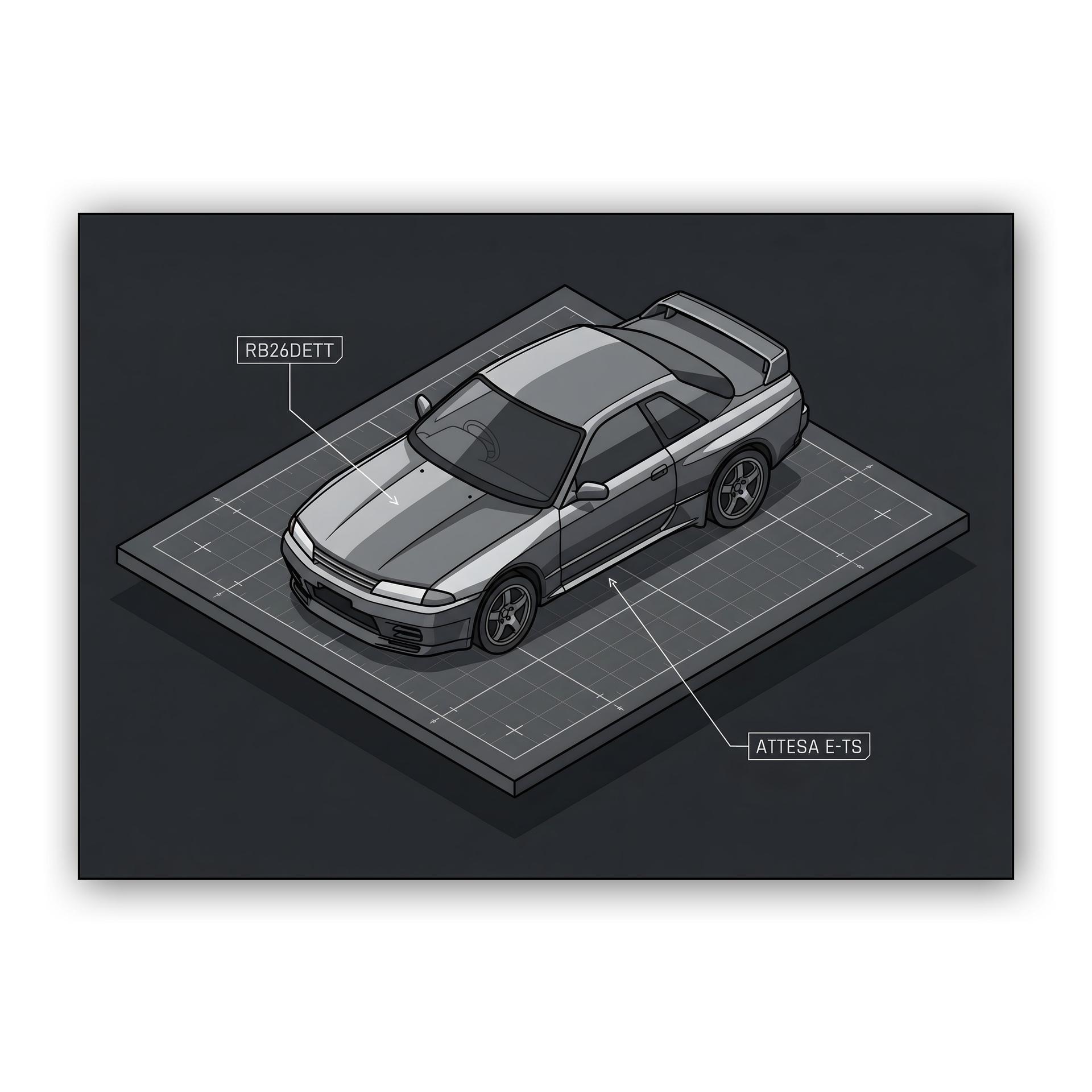 Nissan Skyline GT-R R32: Isometric Technical Diorama