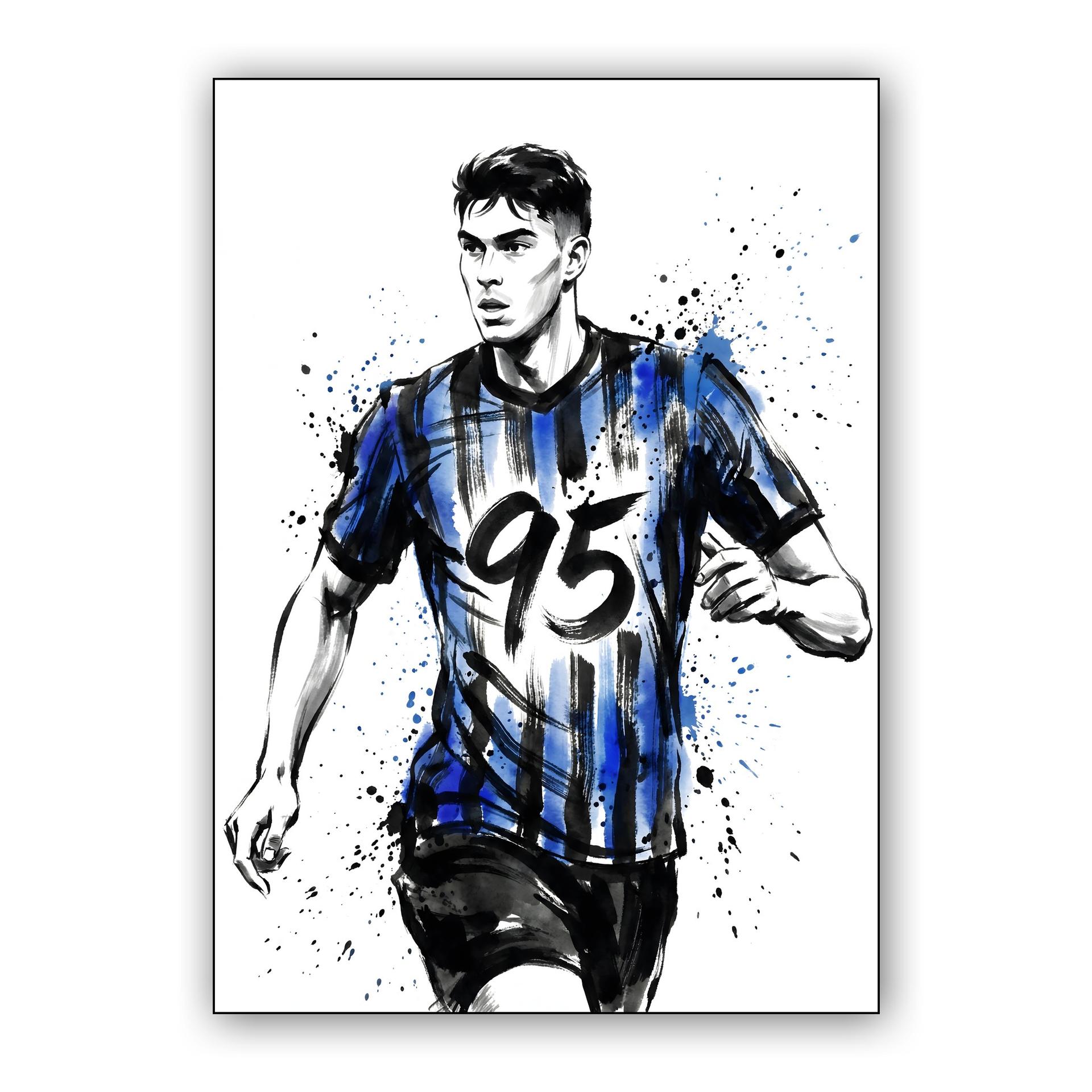 Alessandro Bastoni Inter Milan Ink Illustration