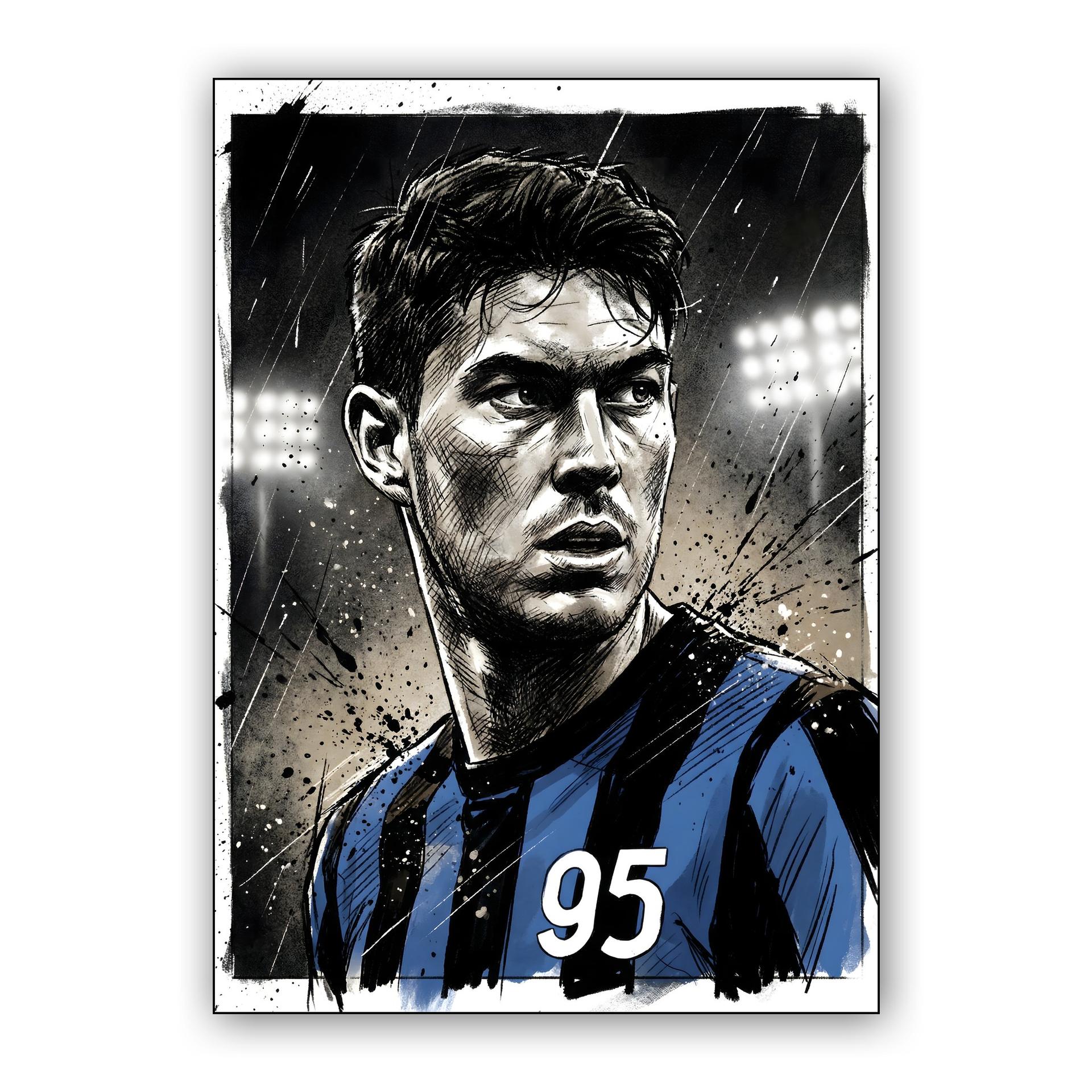 Alessandro Bastoni - Inter Milan Ink Wash Art