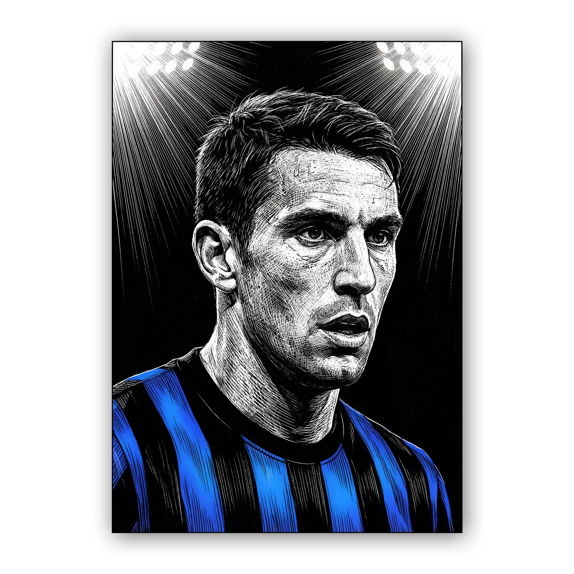 Alessandro Bastoni - Inter Milan Engraved Portrait