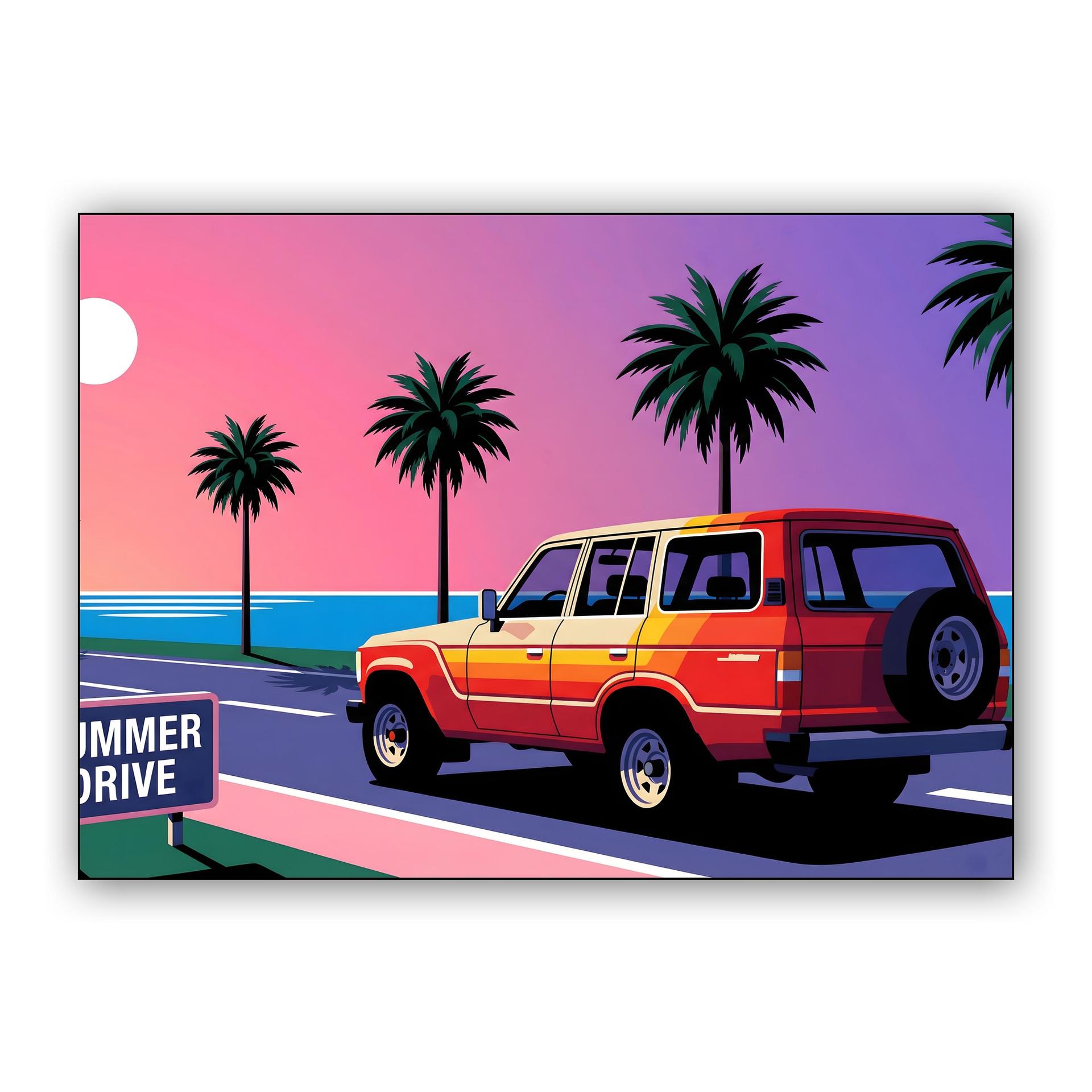 Toyota Land Cruiser 60 Series Summer Drive City Pop Art