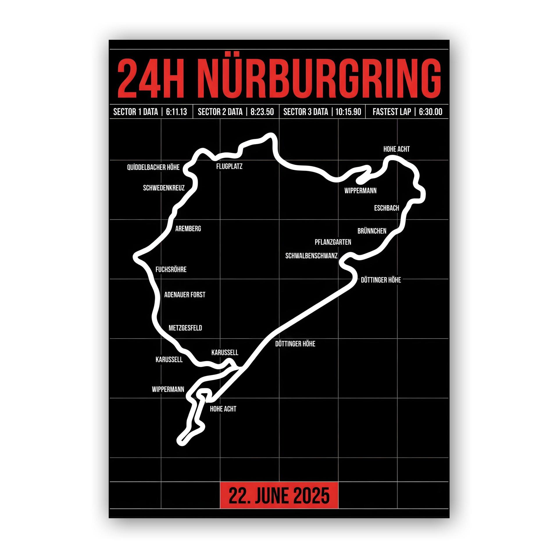 Nürburgring 24H Nordschleife Track Map Graphic