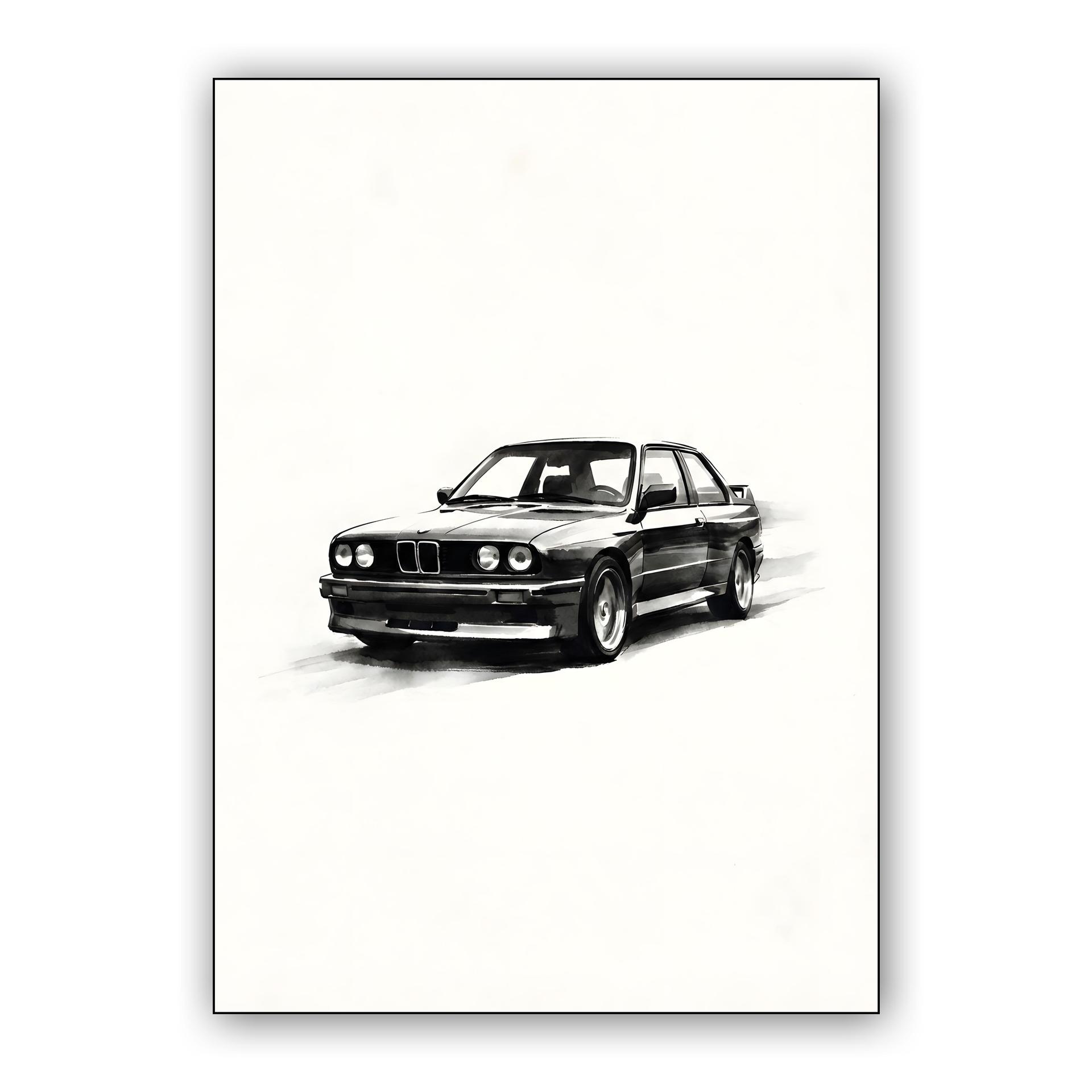 Monochrome Heritage: BMW E30 M3 Ink Wash