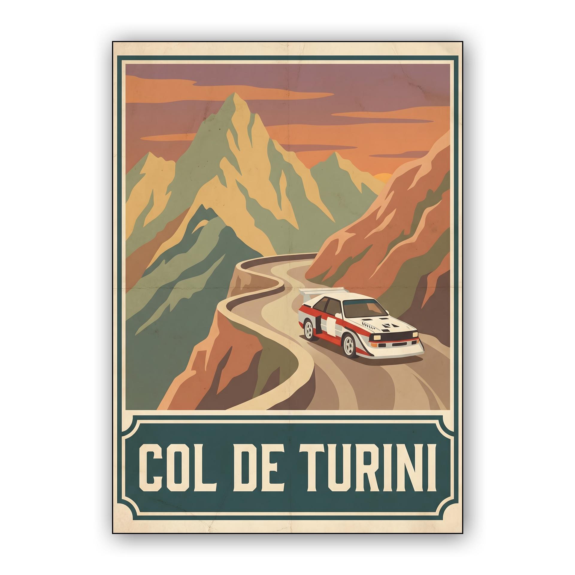 Col de Turini: Audi Sport Quattro S1 Vintage Poster