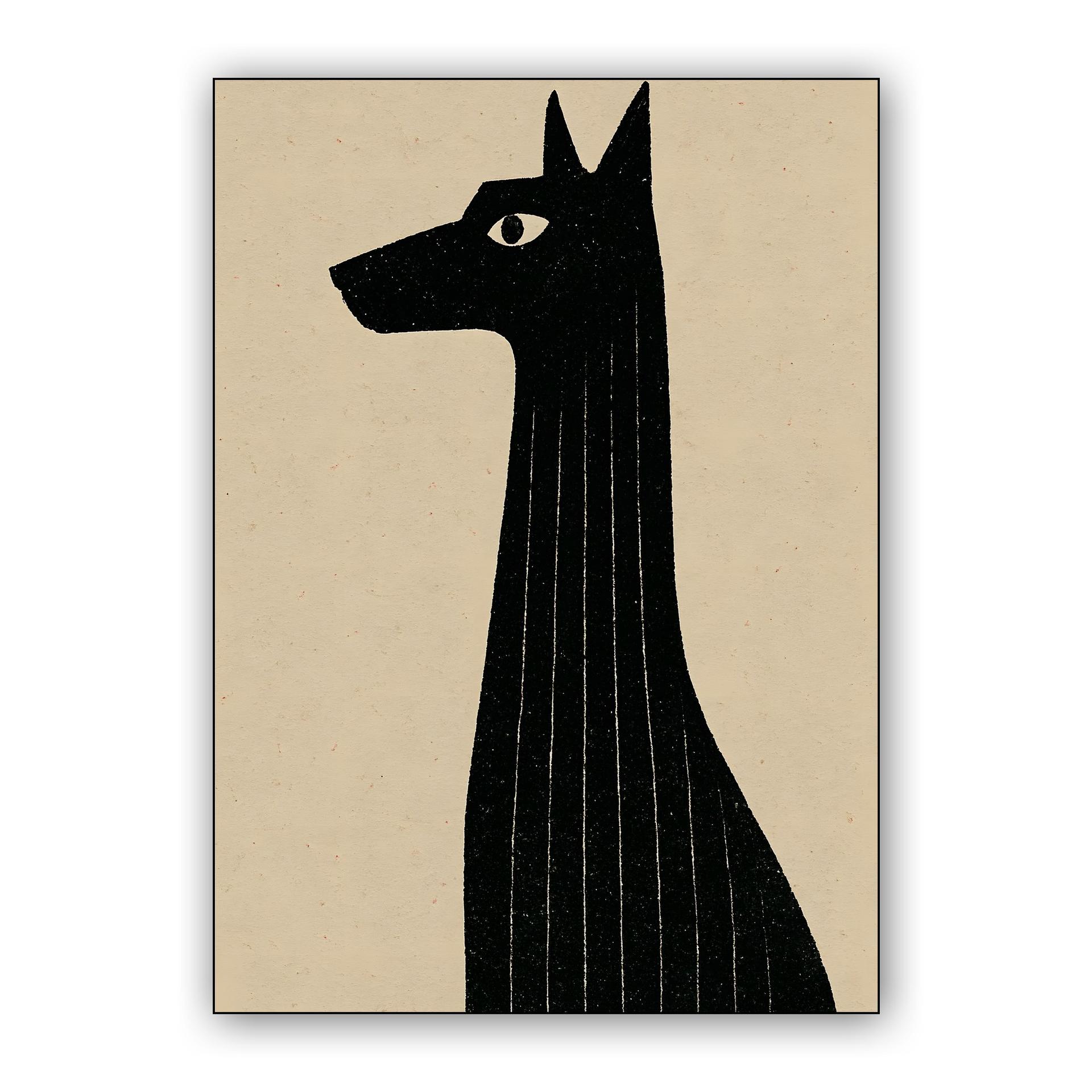 Woodcut Greyhound Profile