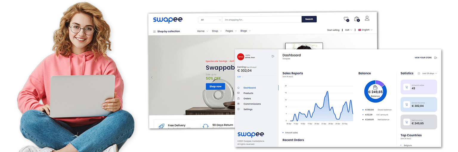 Artists selling their work on Swapee